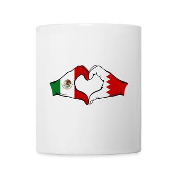 Mexico Bahrain Flag Hands Heart Shape Used - Mug - white - Front