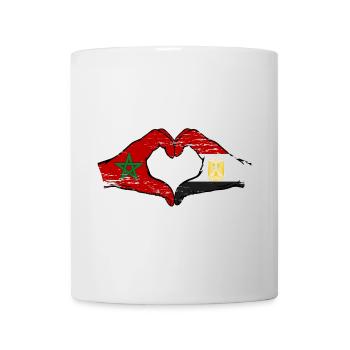 Morocco Egypt flag hands heart shape used - Mug - white - Front
