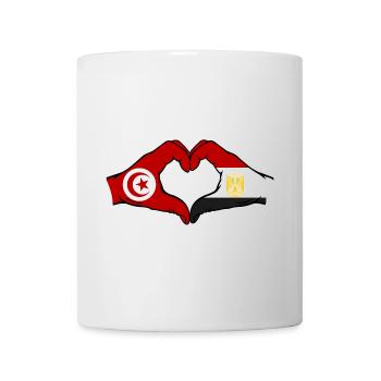 Tunisia Egypt Flag Hands Heart Shape - Mug - white - Front