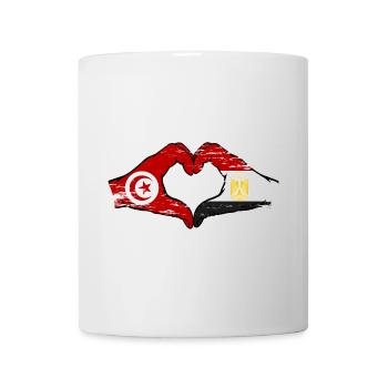 Tunisia Egypt flag hands heart shape used - Mug - white - Front