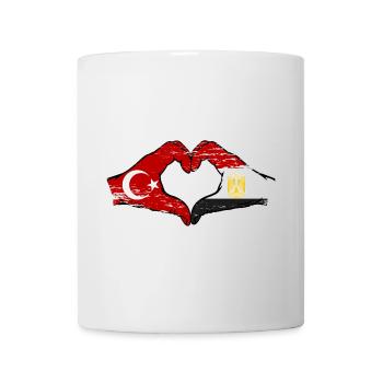 Turkey Egypt Flag Hands Heart Shape Used - Mug - white - Front