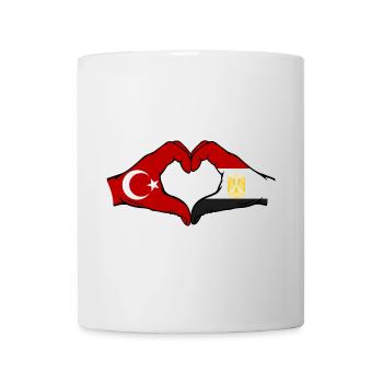 Turkey Egypt Flag Hands Heart Shape - Mug - white - Front
