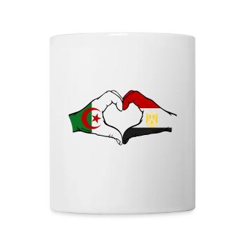 Algeria Egypt Flag Hands Heart Shape - Mug - white - Front
