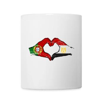 Portugal Egypt Flag Hands Heart Shape Used - Mug - white - Front