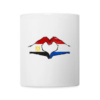 Egypte Hollande Drapeau Mains Coeur Forme Utilisé - Mug blanc - blanc - Devant