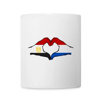 Egypt Holland Flag Hands Heart Shape - Mug - white - Front
