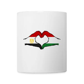 Egypt Hungary Flag Hands Heart Shape - Mug - white - Front