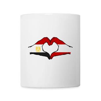 Egypt Austria Flag Hands Heart Shape - Mug - white - Front