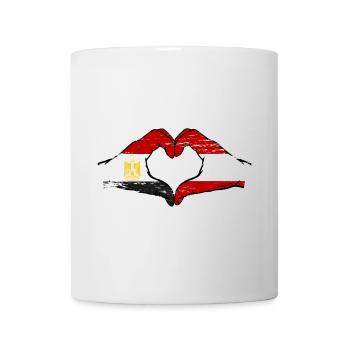 Egypt Austria Flag Hands Heart Shape Used - Mug - white - Front