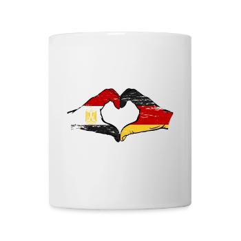 Égypte Allemagne Drapeau Mains Coeur Forme Utilisé - Mug blanc - blanc - Devant