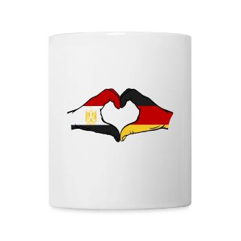 Egypt Germany Flag Hands Heart Shape - Mug - white - Front