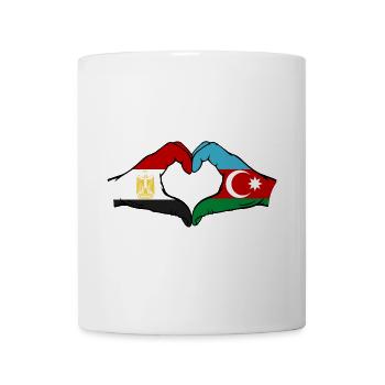 Ägypten Aserbaidschan Flagge Hände Herzform - Tasse - Weiß - Vorne
