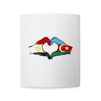 Egypte Azerbaïdjan Drapeau Mains Coeur Forme Utilisé - Mug blanc - blanc - Devant