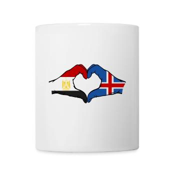 Egypt Iceland Flag Hands Heart Shape - Mug - white - Front