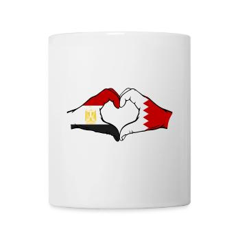 Egypt Bahrain Flag Hands Heart Shape - Mug - white - Front