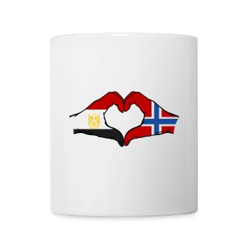 Egypt Norway Flag Hands Heart Shape - Mug - white - Front