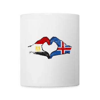 Egypt Iceland flag hands heart shape used - Mug - white - Front