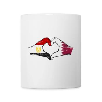 Égypte Qatar drapeau mains forme de coeur utilisé - Mug blanc - blanc - Devant
