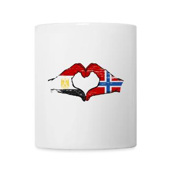 Egypt Norway Flag Hands Heart Shape Used - Mug - white - Front