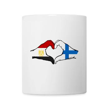 Égypte Finlande Drapeau Mains Coeur Forme - Mug blanc - blanc - Devant