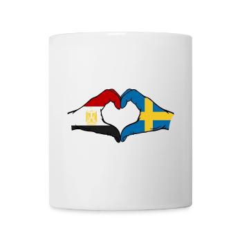 Egypt Sweden Flag Hands Heart Shape - Mug - white - Front