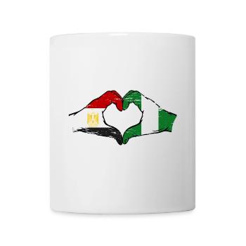 Égypte Nigeria Drapeau Mains Coeur Forme Utilisé - Mug blanc - blanc - Devant