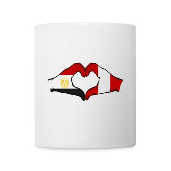 Egypt Peru Flag Hands Heart Shape - Mug - white - Front