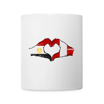 Égypte Pérou Drapeau Mains Coeur Forme Utilisé - Mug blanc - blanc - Devant