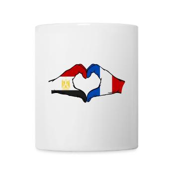 Egypt France Flag Hands Heart Shape - Mug - white - Front