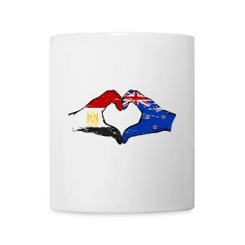 Égypte Nouvelle-Zélande drapeau mains forme de coeur utilisé - Mug blanc - blanc - Devant
