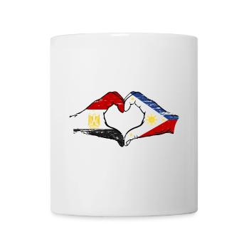 Égypte Philippines drapeau mains forme de coeur utilisé - Mug blanc - blanc - Devant