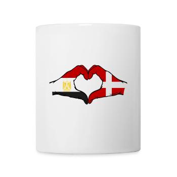 Ägypten Dänemark Flagge Hände Herzform - Tasse - Weiß - Vorne