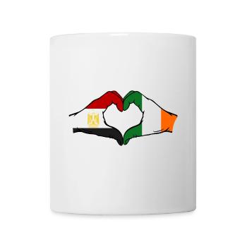 Egypt Ireland Flag Hands Heart Shape - Mug - white - Front