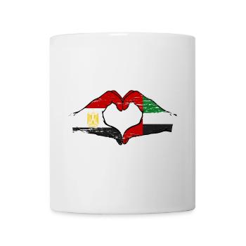 Egypt United Arab Emirates Flag Heart - Mug - white - Front