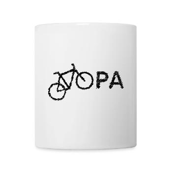 bester Opa Fahrrad Mountainbike Radeln Kritzeln - Tasse - Weiß - Vorne