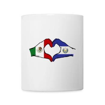 Mexico El Salvador Flag Hands Heart Shape - Mug - white - Front