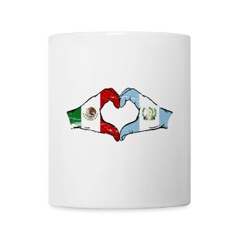 Mexico Guatemala Flag Hands Heart Shape Used - Mug - white - Front