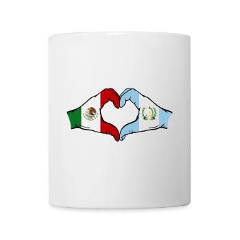 Mexico Guatemala Flag Hands Heart Shape - Mug - white - Front
