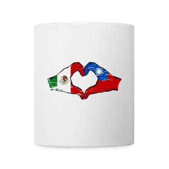 Mexique Taiwan drapeau mains forme de coeur utilisé - Mug blanc - blanc - Devant