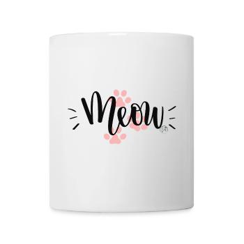 "Meow"-Katzenpfoten-Design - Tasse - Weiß - Vorne