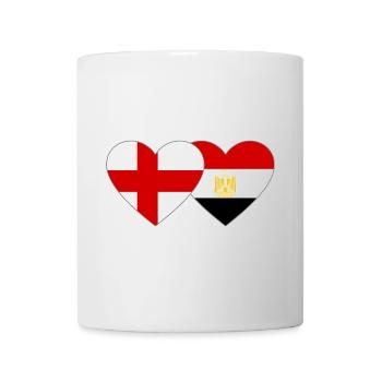 England Egypt Flag Hands Heart Shape - Mug - white - Front