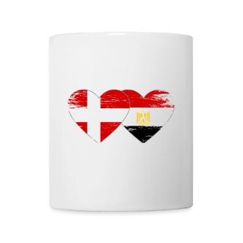 Denmark Egypt Flag Hands Heart Shape Used - Mug - white - Front
