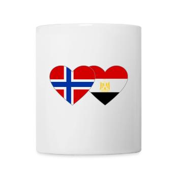 Norway Egypt Flag Hands Heart Shape - Mug - white - Front