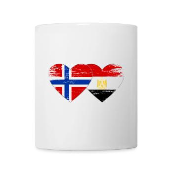 Norway Egypt Flag Hands Heart Shape Used - Mug - white - Front