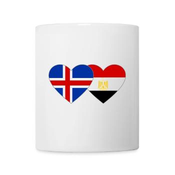 Iceland Egypt Flag Hands Heart Shape - Mug - white - Front