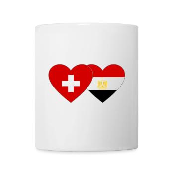 Switzerland Egypt Flag Hands Heart Shape - Mug - white - Front