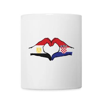 Egypt Croatia Flag Hands Heart Shape - Mug - white - Front