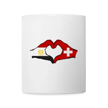 Egypt Switzerland Flag Hands Heart Shape - Mug - white - Front