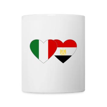 Italy Egypt Flag Hands Heart Shape - Mug - white - Front