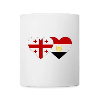 Georgia Egypt Flag Hands Heart Shape - Mug - white - Front